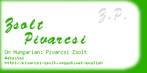 zsolt pivarcsi business card